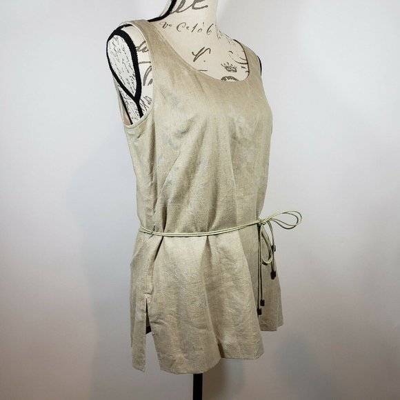 Address by Maggy Linen Blend Tank Top with Waist Tie Size 10 - Picture 8 of 9